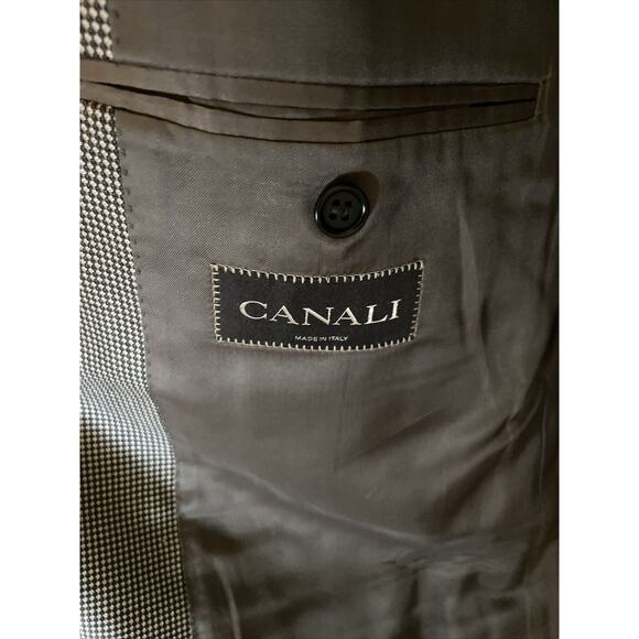 Canali Men’s Black White Dot Pattern Sport Coat Jacket Sz 44L/54L Double Vented - Picture 2 of 8